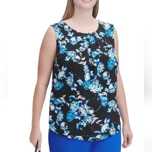 Calvin Klein Sleeveless Floral Blouse